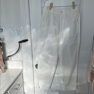 Off white baggy linen pants